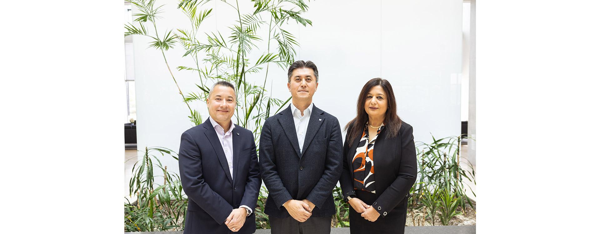 Justin Lam, Hiroto Kato and Leena Nagpal of Canon Canada.