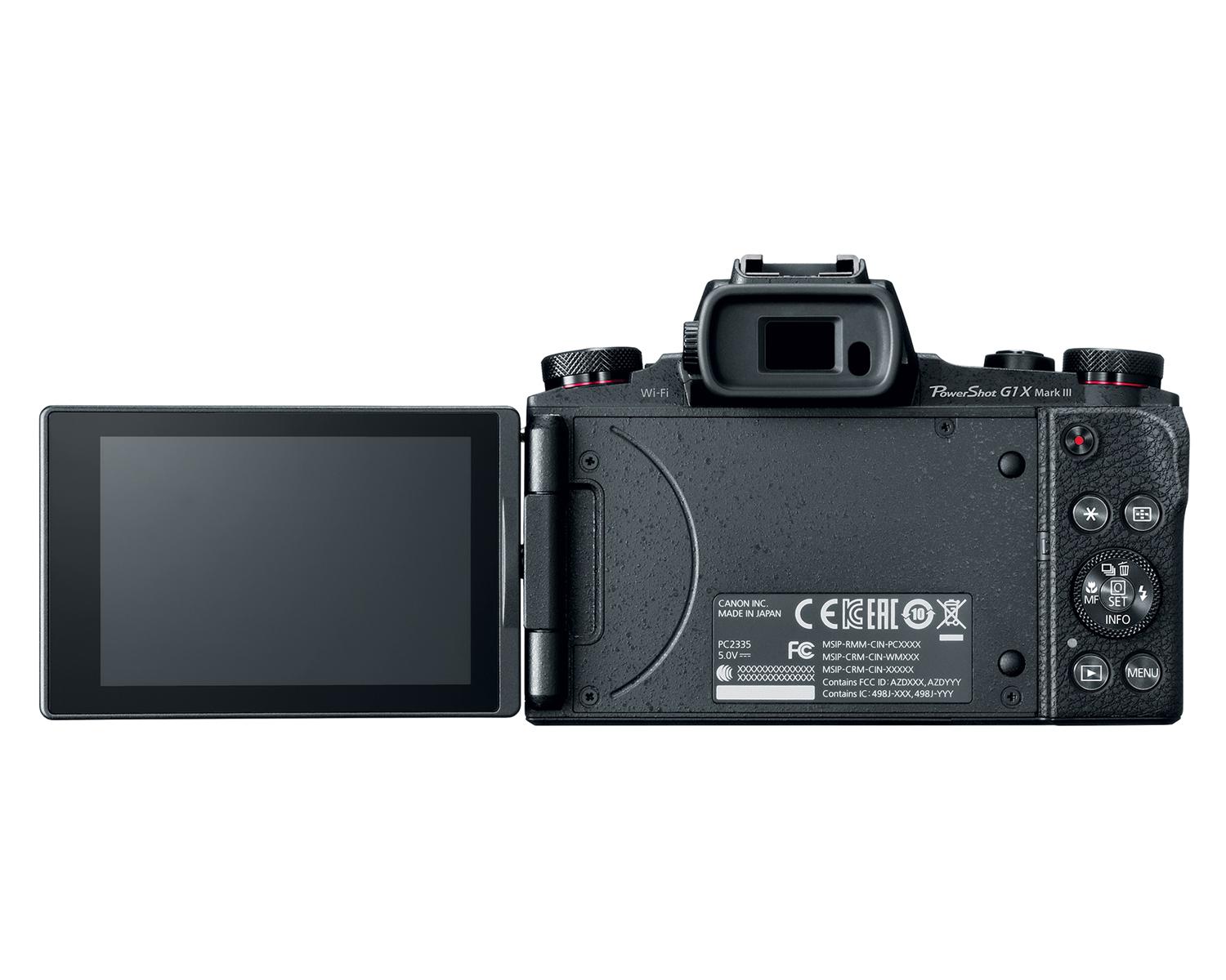 Canon PowerShot G1 X Mark III - Vue arrière ouverte