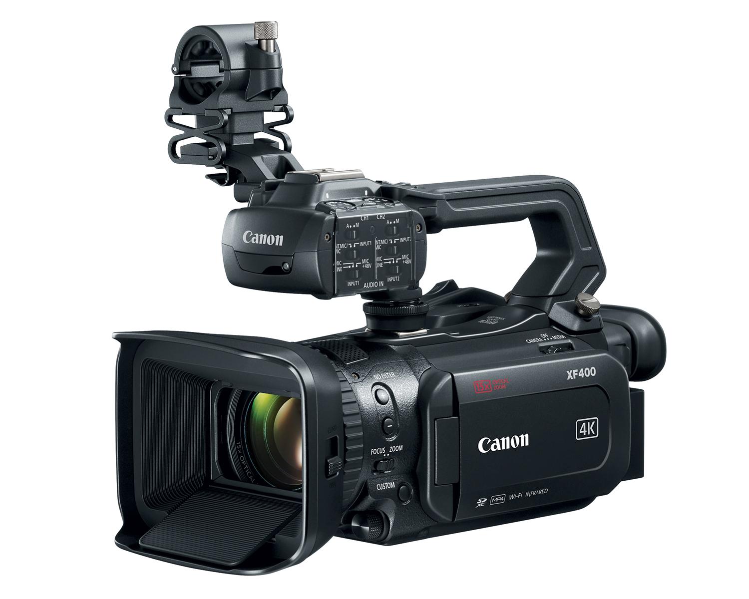 Caméscopes XF 400 4K UHD de Canon - Vue trois quart