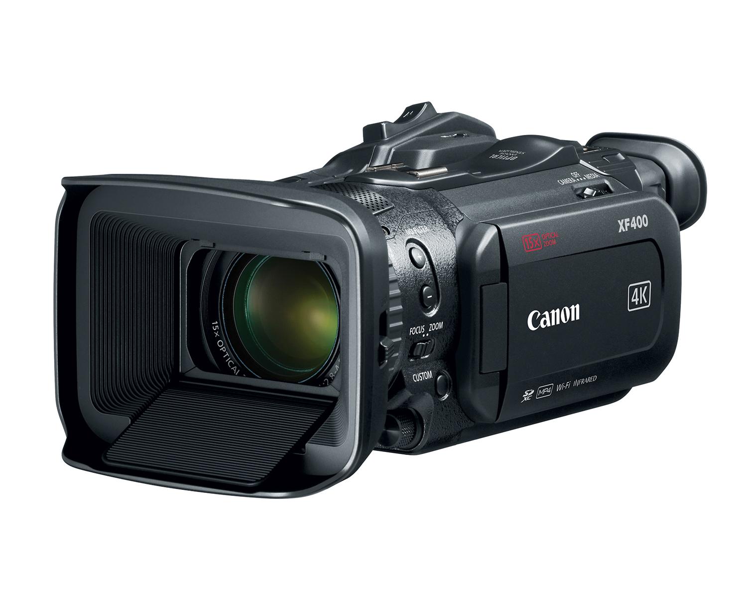 Caméscopes XF 400 4K UHD de Canon - Vue oblique