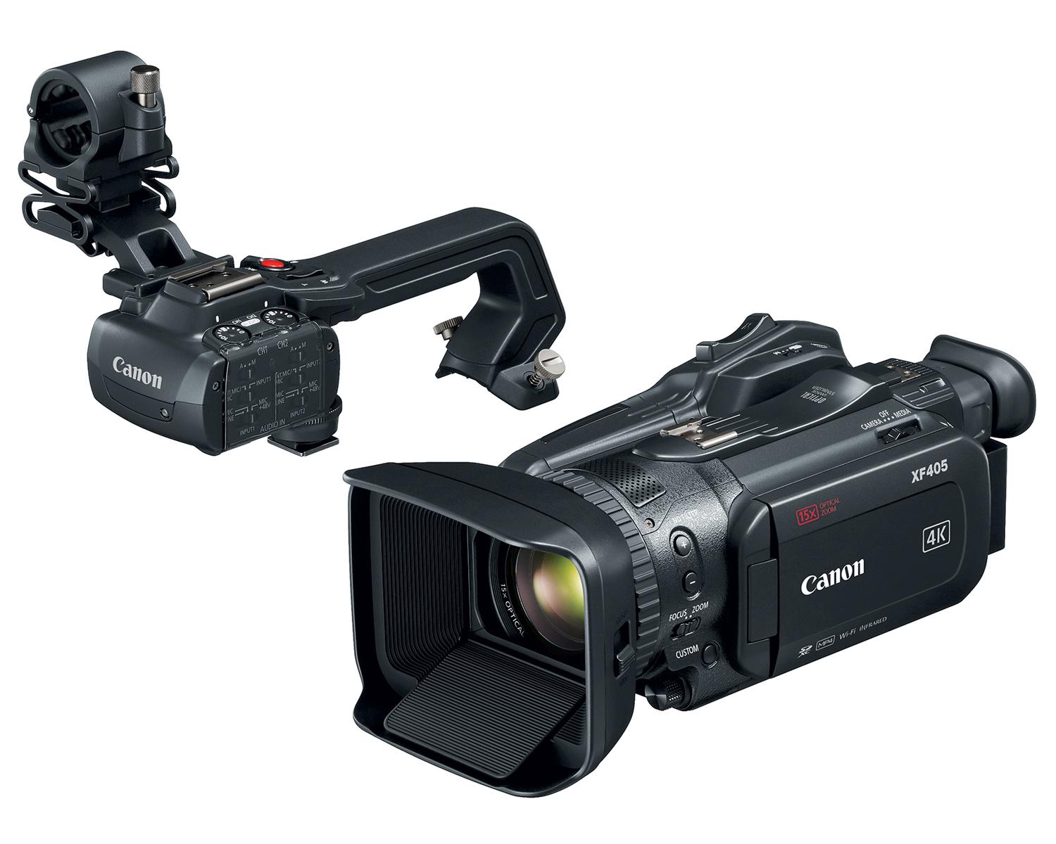 Canon XF 405 4K UHD Camcorder with handle - Handle Detached