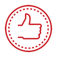 red thumbs up icon