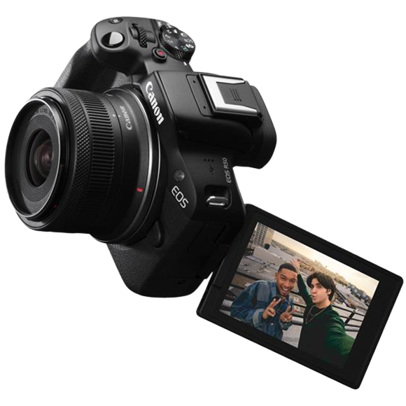 EOS R50 with screen flipped out