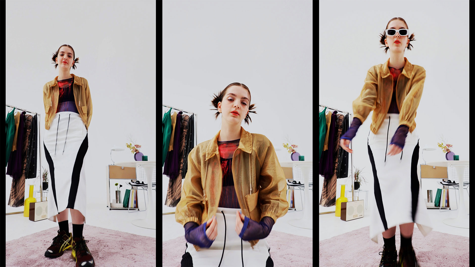 EOS R50 V shots of a female model in different poses