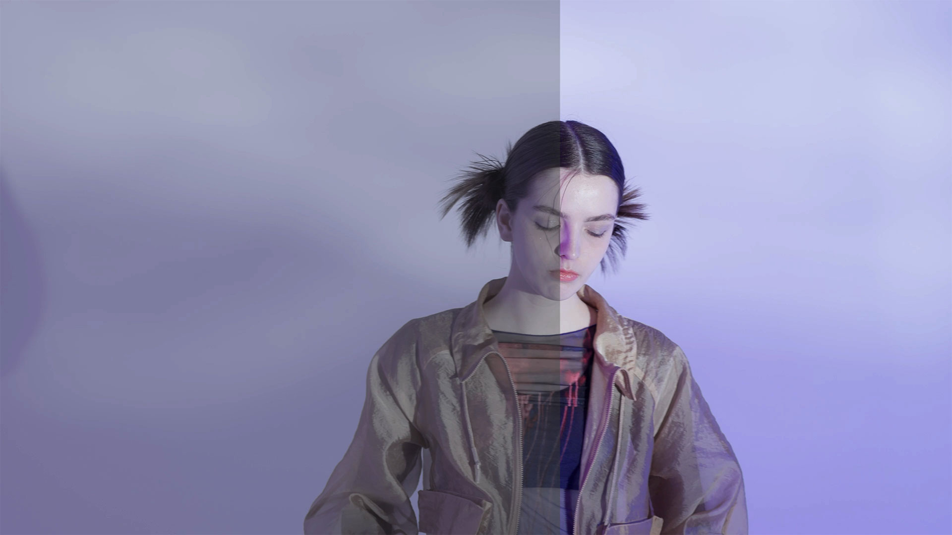 EOS R50 V shot of a woman with a colour filter