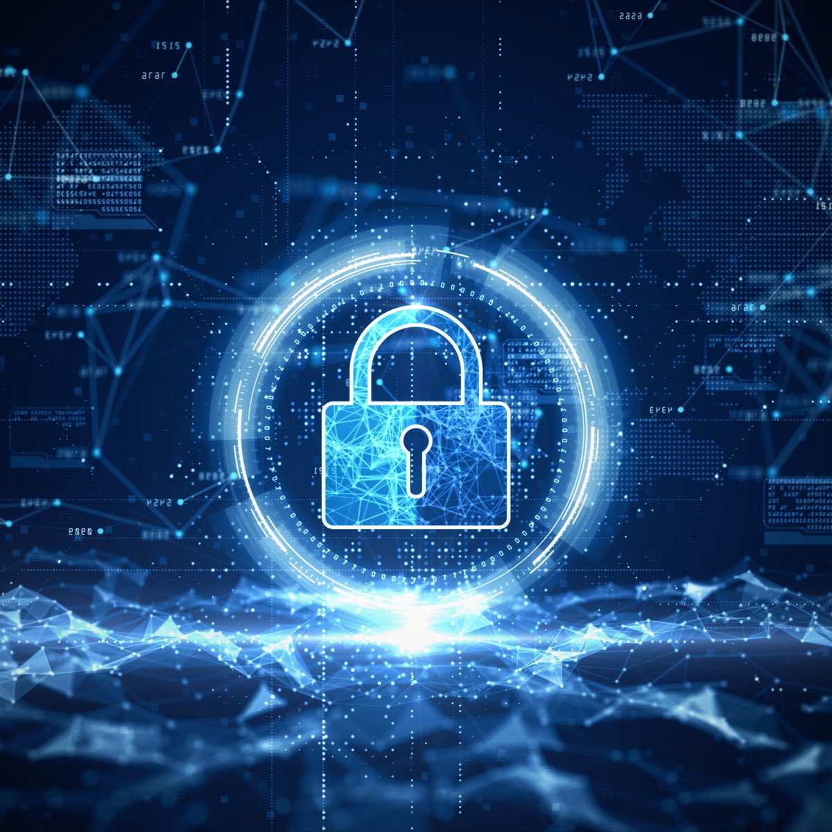 Une illustration abstraite d'un cadenas numérique
