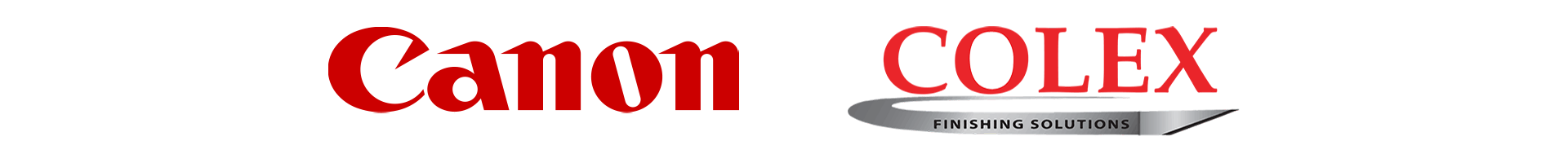 Logo de Canon et logo de Colex Finishing Solutions logo