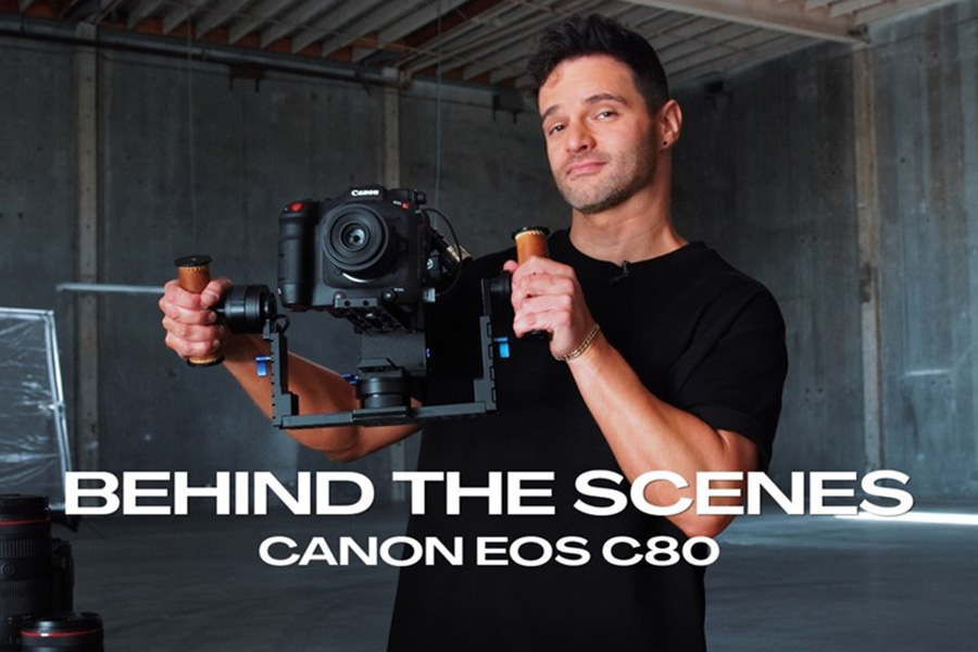 Tim Milgram tenant la EOS C80 sur un stabilisateur